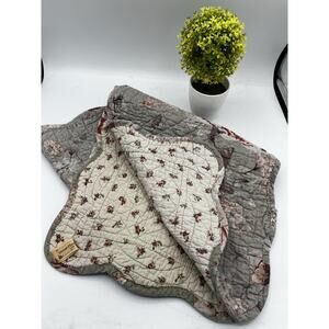 Great Finds Collection Quilted Reversible Table Runner Floral Rose 44”